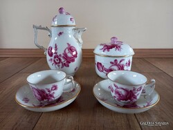 Antik Herendi porcelán kétszemélyes kávéskészlet