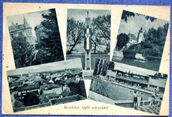Győr - mozaik lap , országzászló , strand ...  1943