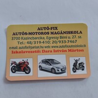 AUTÓ-FIX Autós-Motoros Magániskola Kazincbarcika 2012. évi kártyanaptár