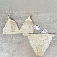 Pepco Woman krémszínű-arany bikini alsó M, bikini felső XL szett