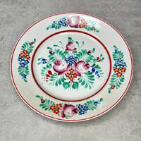 Hollóháza Hungary, Hollóházi porcelán virágmintás fali dísztányér