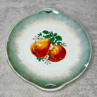 MCP Czechoslovakia  gyöngyházfényű körtés porcelán tálaló tányér