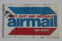 1974-es légipostai etikett