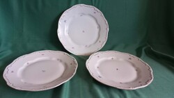 3 db Zsolnay porcelán, aranytollazott lapostányér