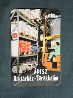Kártyanaptár,Ápisz papír írószer raktárház,Törökbálint,targonca, 1985  (6)