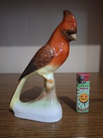 Bodrogkeresztúri kerámia madár, 19,2 cm. Papagáj. Hibátlan. Jelzett