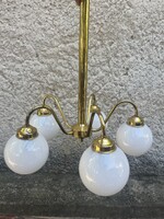 4db öt karos réz csillár - vintage lámpa retro design bauhaus art deco mid century