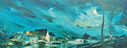 Kenneth Webb (1927-) - "Kék tájkép: Donegal - nyomat