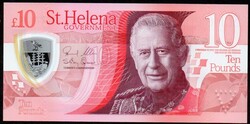 Szent Ilona-sziget 10 font polymer III. Károly UNC 2026