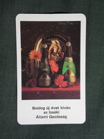 Kártyanaptár,Julius Caesar pezsgő,Izsák borgazdaság, 1985  (6)