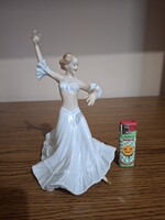 Wallendorf porcelán balerina, táncos lány. 21 cm.  Jelzett. Sérült
