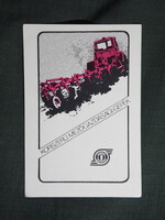 Kártyanaptár,Szekszárd Agroker mezőgazdasági üzlet,grafikai,traktor,munkagép, 1983   (licites)