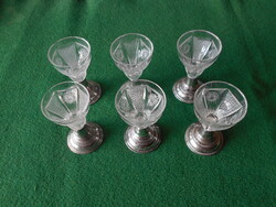Alpaca Footed Glass Crystal Glasses, Set of 6