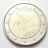 Észtország,2 euro 2023 - Nemzeti jelképek - Füsti fecske aUNC+ ötvözet