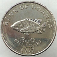 Uganda 200 Shillings 2007 - Sügér - verdefényes