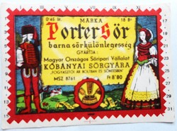 Régi sörös italcíme (Porter sör, Kőbányai Sörgyár)