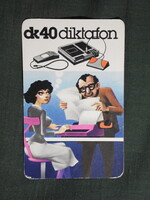 Kártyanaptár,BRG rádiótechnikai gyár,Budapest,dk 40 diktafon,grafikai, 1985  (6)