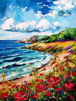 Coast  - acrylic painting / Tengerpart - akril festmény