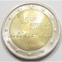 Szlovénia,2 euro 2016 - 25 éves a független szlovén állam aUNC+ ötvözet