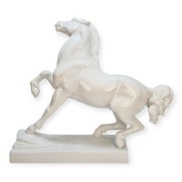 Nagyméretű, fehér Herendi porcelán ló szobor, Lőte Éva terve - 53699
