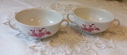 2 db vintage porcelán csésze / leveses csésze – virágmintás