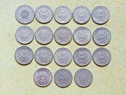 Magyarország 18 db Különböző Érme 1 Forint 1950-1989