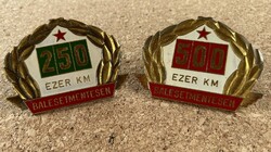 250 ezer és 500 ezer km balesetmentesen - hűtőrács jelvény