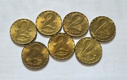 Verdefényes 2 Forint sor, 1977-78-79-80-81-82-83.