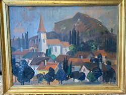 Pleidell János : Falu 1964 Kieselbach galériában vásárolt