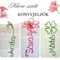 Personalized, floral wire bookmarks - Lily, snowdrop, clover - gift for graduation, birthday