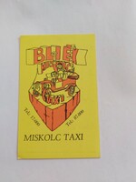MISKOLC TAXI kártyanaptár 1986 - nyomdai hibás