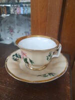 Alt Wien Pirkenhammer, 1811-22, Biedermeier Fischer & Reichenbach hand painted, porcelain cup set.