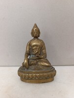 Buddha szobor kis méretű antik buddhista patinás bronz szobor Thaiföld 331 6823