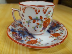 Alt Wien Fischer & Mieg Pirkenhammer Kézi Festett,Imari Mintás Porcelán Mokkás,Kávés Készlet,Szett.