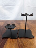 Eredeti PartyLite fekete fém gyertyatartó szett (2 darabos)