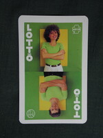 Kártyanaptár,Totó Lottó szerencsejáték,férfi,női modell, 1986  (6)