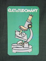 Kártyanaptár,Élet és tudomány,újság,magazin,grafikai,mikroszkóp, 1986  (6)