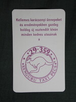 Kártyanaptár,Kenguru TAXI,Pécs, 1986  (6)