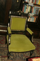 Antique Mother-of-Pearl Inlay Boull Armchair for Sale (2 pcs)