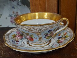 Alt wien, carlsbad, karlsbad chodau, portheim & sohn 1860, thick biedermeier porcelain cup set.