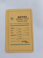 MÁTRA ÉLELMISZER ÉS VEGYI ÁRU KERESKEDELMI VÁLLALAT - MÁTRA Füszért kártyanaptár 1986