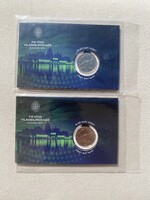 2019 FIE Vívó világbajnokság 50 Forint elsőnapi veret bliszter, ALACSONY SORSZÁM pár: 00181, 00183