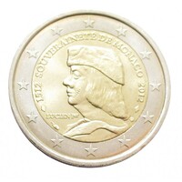 Monaco,2 euro 2012 - II. Albert herceg - A szuverenitás 500. évfordulója aUNC+ ötvözet