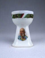 1F852 Antique I. world war Altrohlau porcelain egg holder with Ferenc József portrait