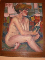 Rózsahegyi György, Olvasó akt, 50 cm. X 40 cm. olaj + fakeret