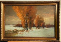 (K) Zeller Mihály (1859-1915) : Téli patakpart