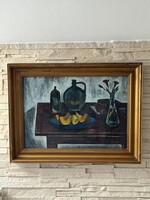 Óvári László(1926-1988) - Csendélet 68x48 cm (Képcsarnokos) festmény