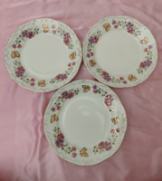 Zsolnay porcelán pillangó mintás lapos tányér enyhe kopás