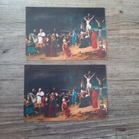 2 db Munkácsy Miihály: Golgota festményes képeslap 1993-ból, nem írott