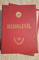 Díszoklevél Aranyoklevél 50 év  Budapesti Műszaki Egyetem 1976